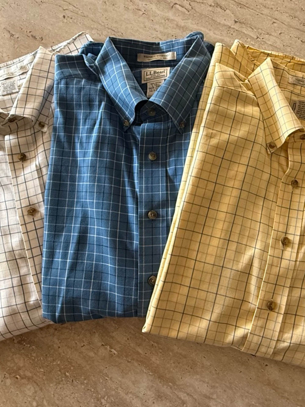 Three LL Bean Men’s Plaid Shirts